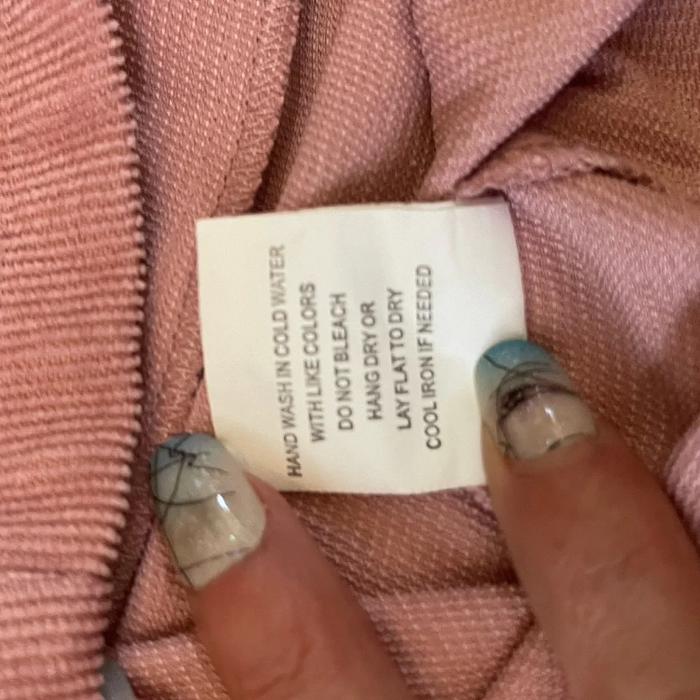 HESPERUS Blush Pink Corduroy Button Through Cord Pinafore Dress Medium - Picture 16 of 17